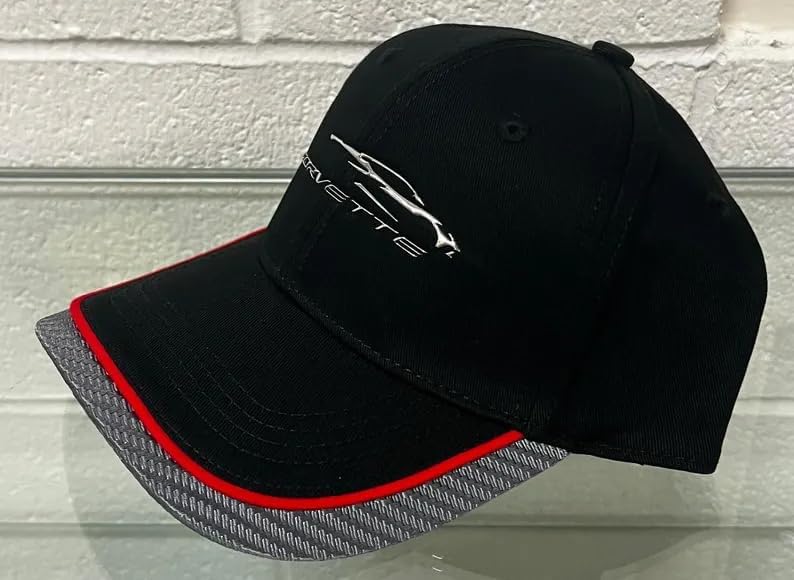 SR1 Performance C8 Corvette Next Generation Gesture Logo Hat - Chevrolet Performance Cap with Carbon Fiber Accent & Red Stripe - Image 5